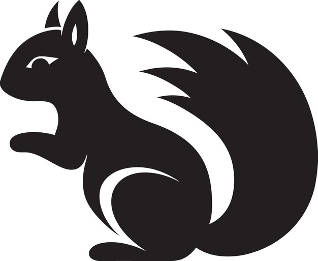 Vector abstract squirrel lines dark vector stylecharming squirrel portrait black vector sketch