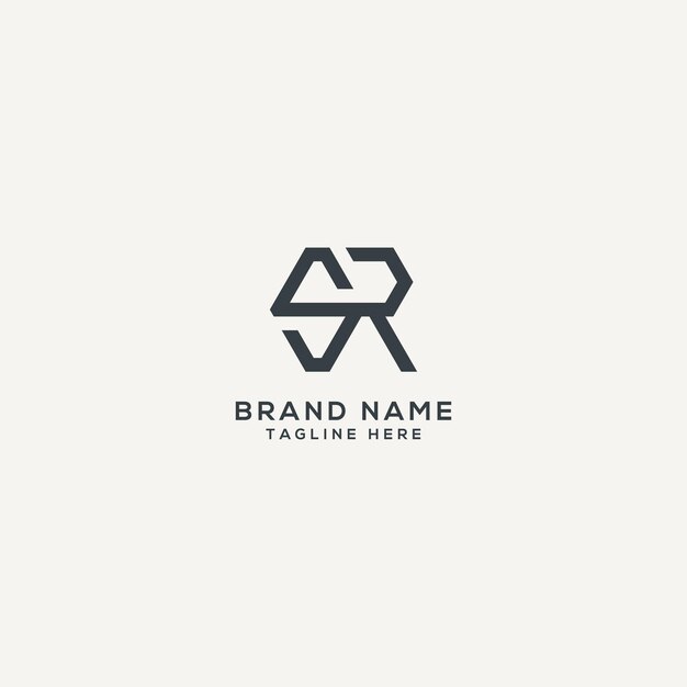 Vector abstract sr rs letter logo design flat vector logo design template