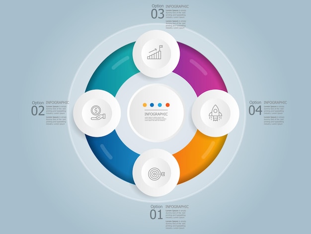 Abstract steps circle infographic presentation