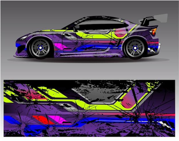 Abstract stripe racing background for wrap vehicle