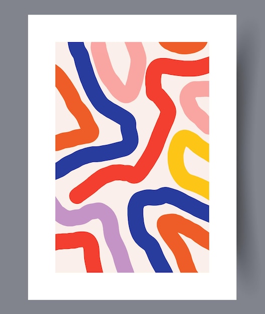 Abstract stripes colorful elements wall art print