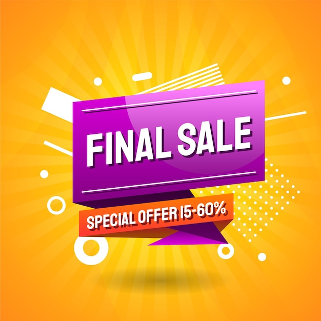 Abstract Style Sale Banner Template Special Offer Discount Vector Store Design Label Media