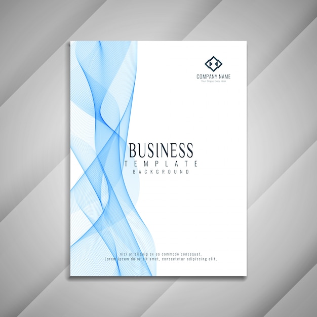 Abstract stylish wavy business brochure template design