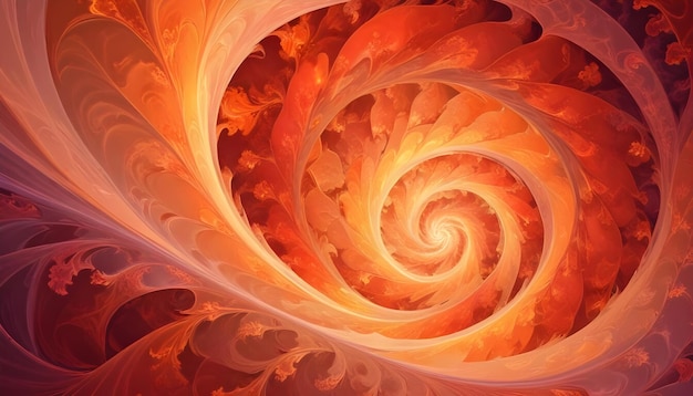 Abstract swirling pattern in shades of orange and red resembling a fiery vortex or galaxy