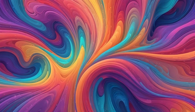 Abstract swirling patterns of vibrant colors resembling a psychedelic painting with a sense of movement and energy