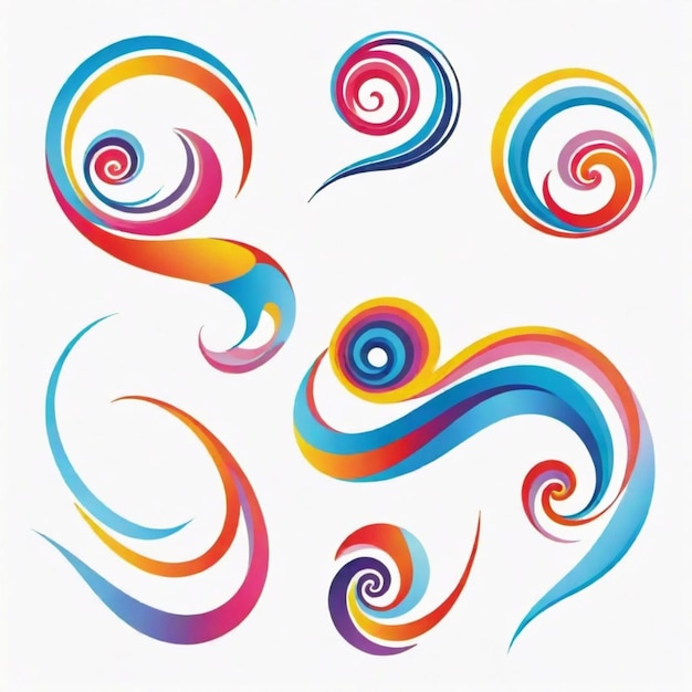 Abstract swirls detailed vector set