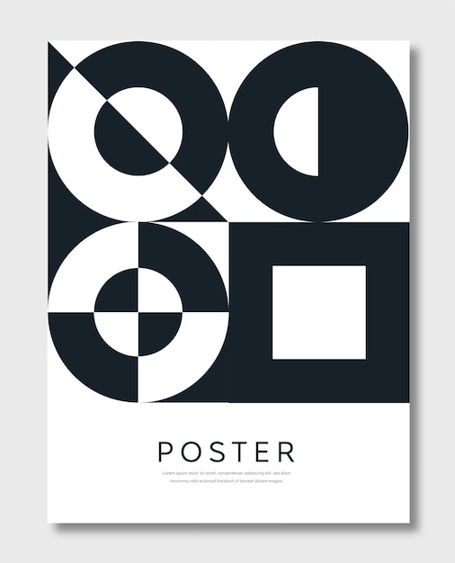 Abstract swiss monochrome poster minimalistic creativity and art social media cover typography for