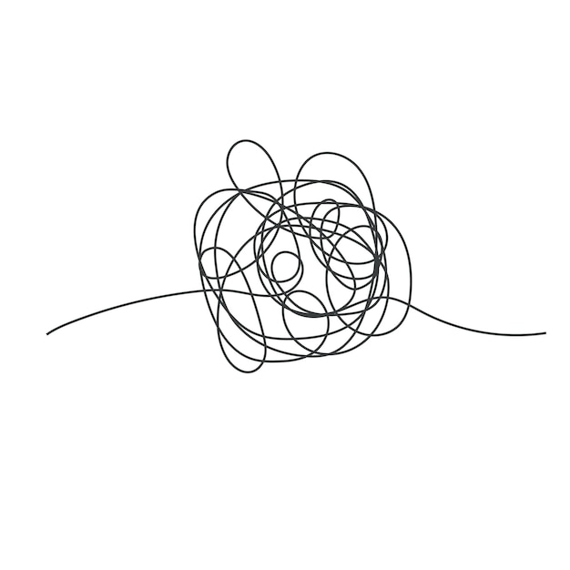 Abstract tangle tangled Metaphor of business problem solving or difficult situation Vector