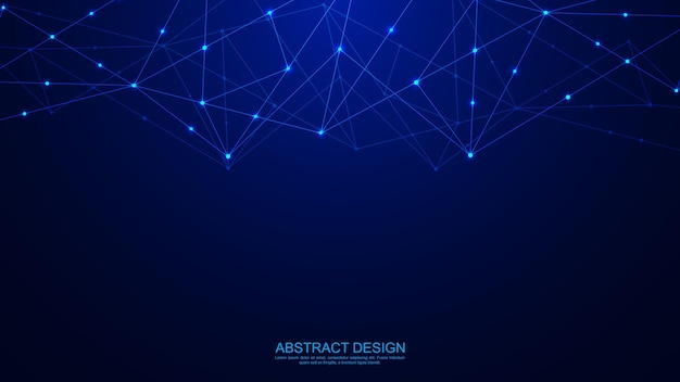 Abstract technology background with connecting dots and lines global network connection digital