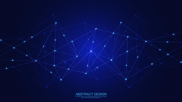 Abstract technology background with connecting dots and lines global network connection digital