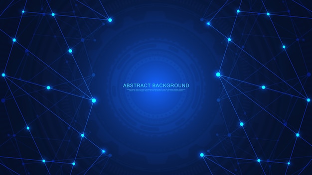 Abstract technology background with connecting dots and lines