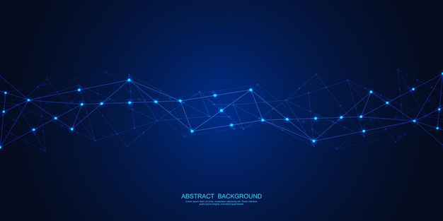 Abstract technology background with connecting dots and lines