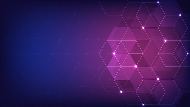 Abstract technology background with hexagons