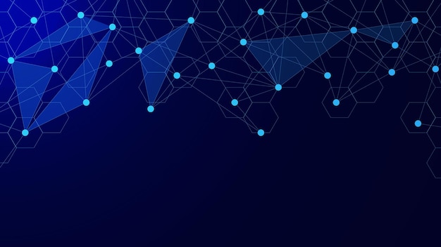 Abstract technology background with plexus and connecting dots and line network connection concept