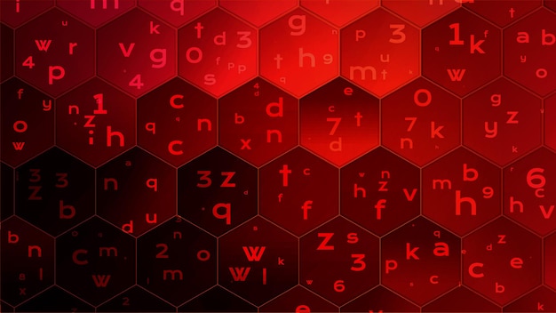 Abstract Technology Binary Code Dark Red Background. Cyber Attack, Ransomware, Malware, Scareware Concept