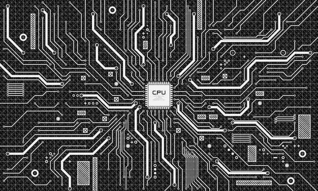 Abstract Technology Circuit board background Futuristic chip processor code