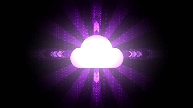 Abstract technology cloud data storage digital communication technology data online network purple background illustration perfect for backdrop wallpaper background banner