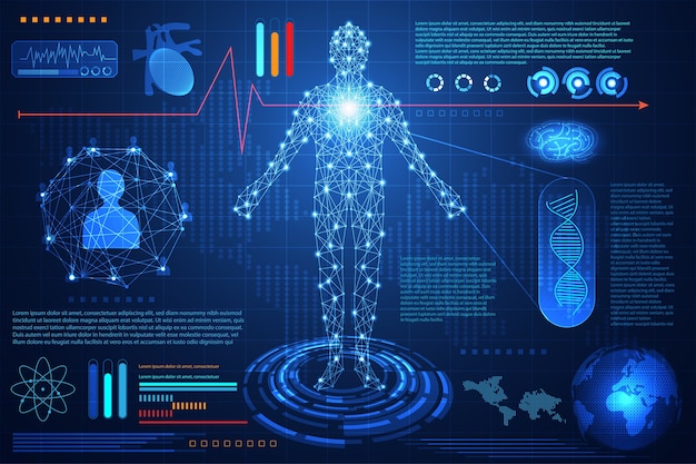 abstract technology concept human body digital health care