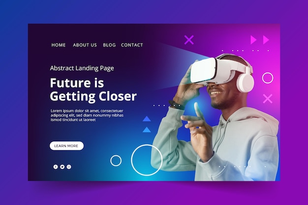 Abstract technology design template of landing page