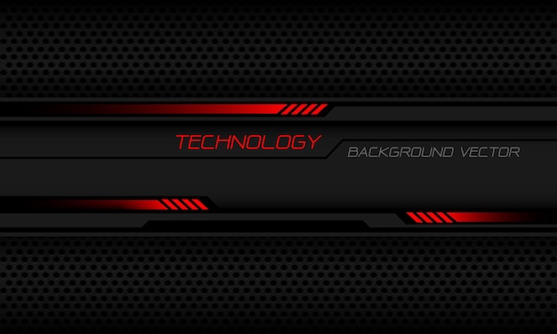 Abstract technology grey red cyber black circuit banner circle mesh ultramodern future background