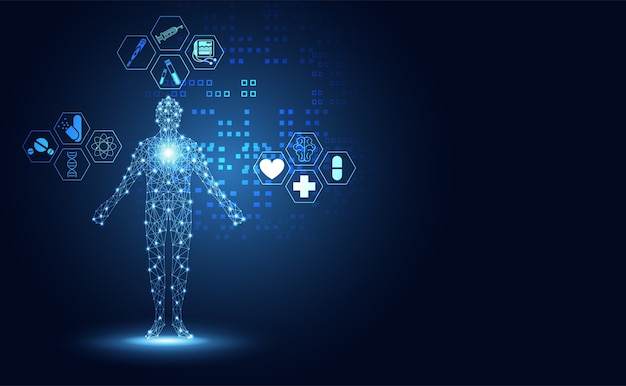 abstract technology human science healthcare icon