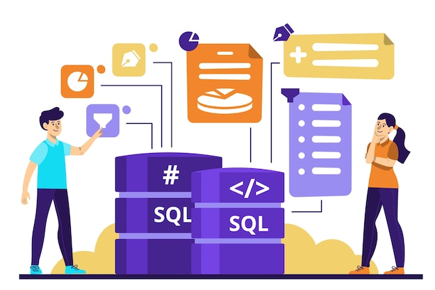 Abstract technology sql illustration