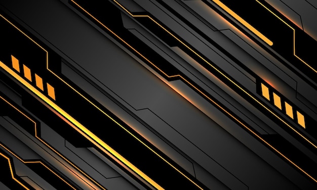 Abstract technology yellow light black circuit cyber futuristic grey metal dynamic background vector