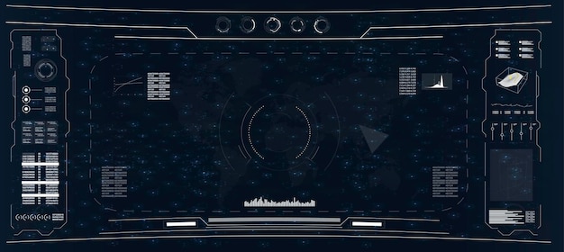 Abstract technologythemed HUD interface elements