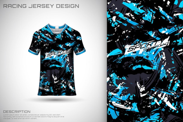 Abstract textured sports jersey design t-shirt for racing,  football,  gaming,  motocross,  cycling