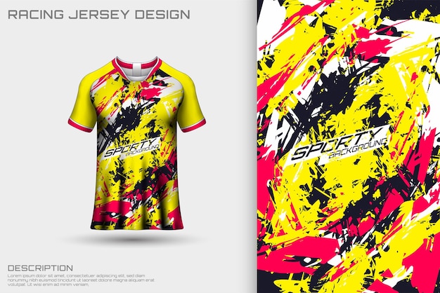 Abstract textured sports jersey design t-shirt for racing,  football,  gaming,  motocross,  cycling.