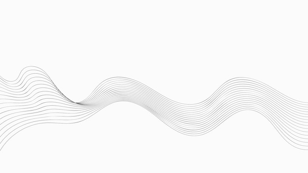 Vector abstract thin wave lines background