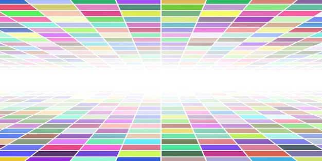 Abstract tiled background with perspective in various colors