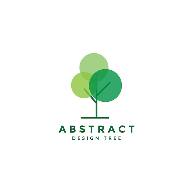 Abstract tree green circle rounded simple logo symbol icon vector graphic design illustration idea