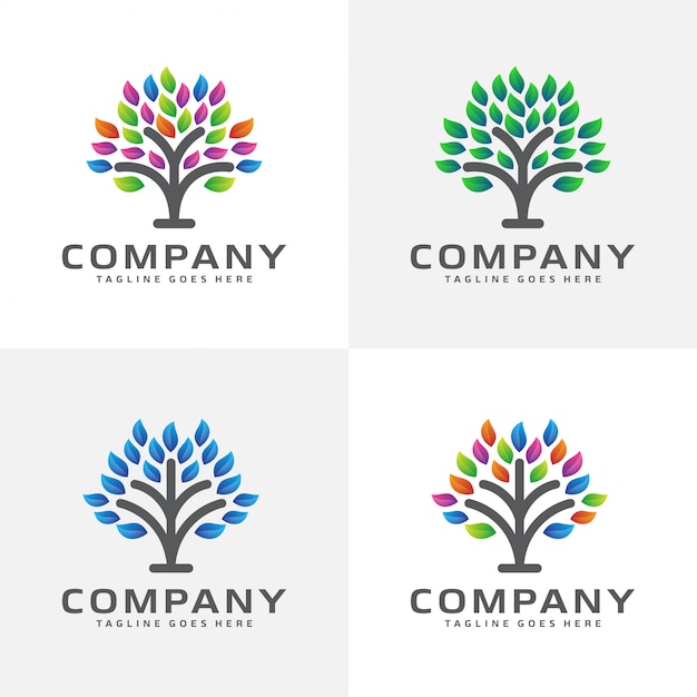 Abstract tree logo design