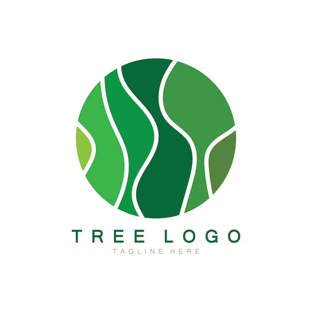 Abstract tree logo for forest and park naturewith a combination of vector