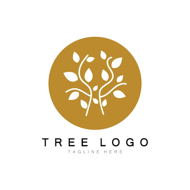 Abstract tree logo for forest and park naturewith a combination of vector