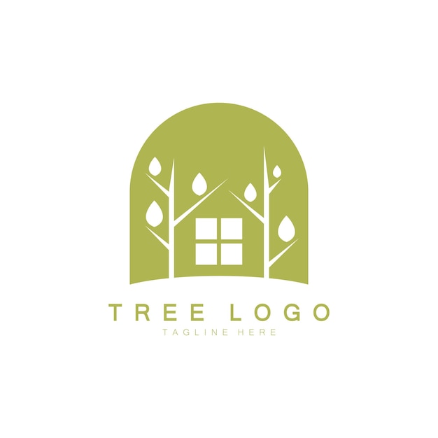 Abstract tree logo for forest and park naturewith a combination of vector