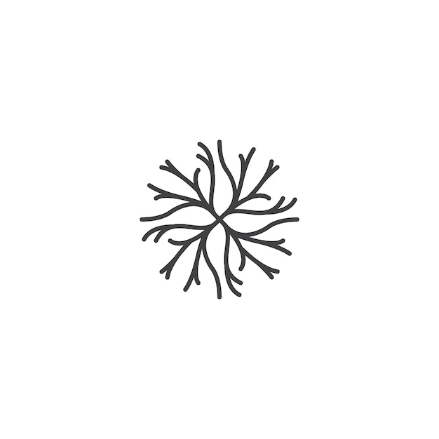 Abstract tree root or twig. Vector logo icon template