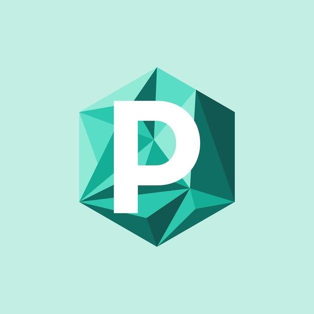 Abstract trend polygon letter P logo design template in hexagon Colorful symbol icon