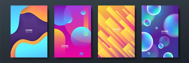 Abstract trendy gradient flowing geometric pattern background texture for poster cover design Minimal color gradient banner template Modern vector wave shape for brochure