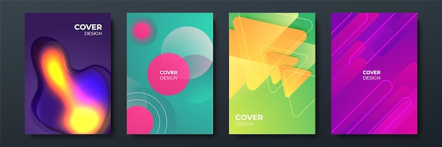 Abstract trendy gradient flowing geometric pattern background texture for poster cover design Minimal color gradient banner template Modern vector wave shape for brochure