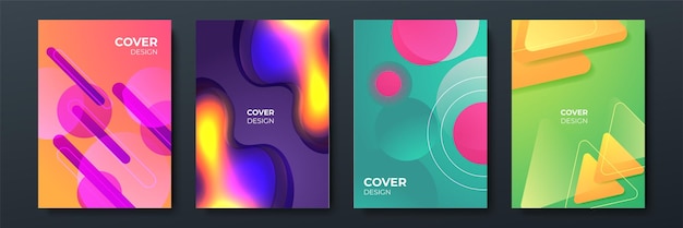 Abstract trendy gradient flowing geometric pattern background texture for poster cover design Minimal color gradient banner template Modern vector wave shape for brochure