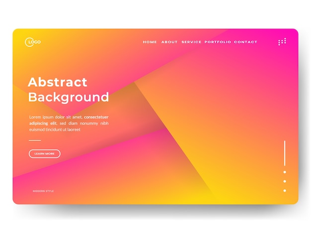 Abstract trendy landing page