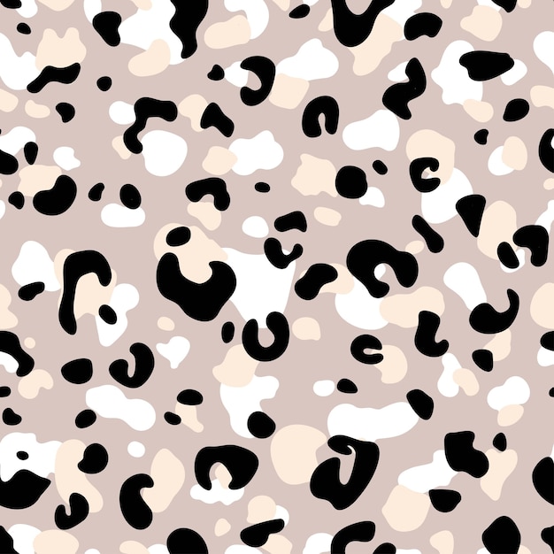 Abstract trendy leopard seamless pattern Animals trendy background Beige and black