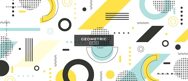 Abstract Trendy objects geometric gradient banner