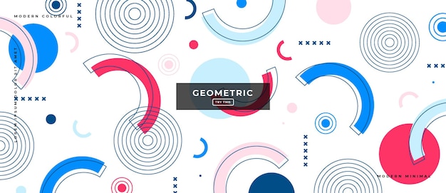 Abstract Trendy objects geometric gradient banner