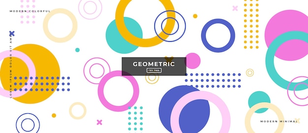 Abstract Trendy objects geometric gradient banner