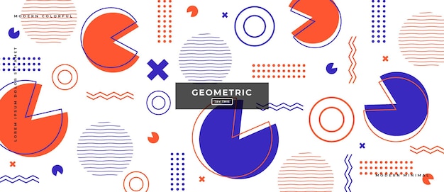 Abstract Trendy objects geometric gradient banner