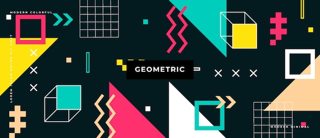 Abstract trendy objects geometric gradient banner