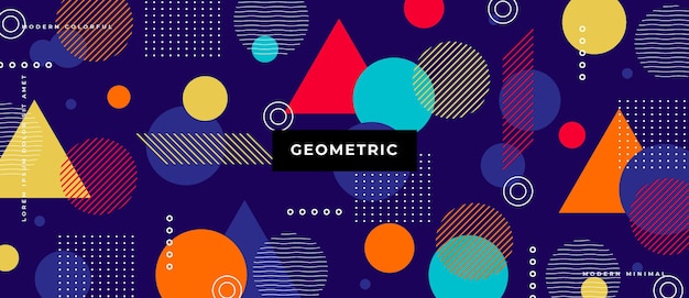 Abstract trendy objects geometric gradient banner